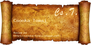 Csonka Tomaj névjegykártya