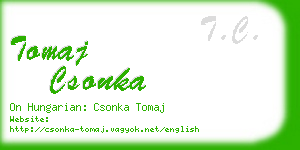 tomaj csonka business card